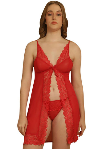 Amazing Red Color Lycra Fabric Lingerie