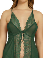Amazing Green Color Lycra Fabric Lingerie