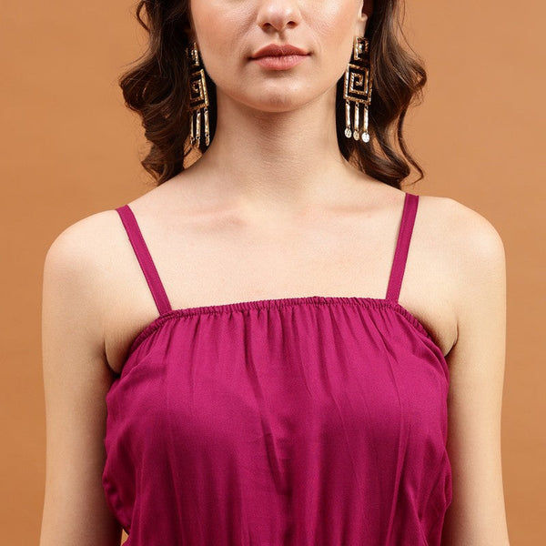 Ravishing Magenta Color Viscose Fabric Indowestern