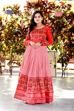 Attractive Red Color Pashmina Fabric Gown