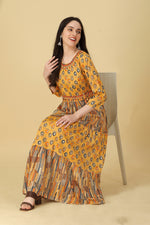 Dazzling Yellow Color Rayon Fabric Designer Kurti