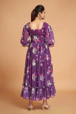Glowing Purple Color Georgette Fabric Casual Kurti