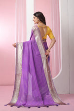 Classy Purple Color Georgette Fabric Casual Saree