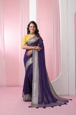 Classy Voilet Color Georgette Fabric Casual Saree