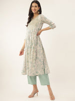 Pleasing Green Color Cotton Fabric Casual Suit