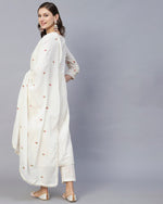 Pleasing White Color Viscose Fabric Casual Suit