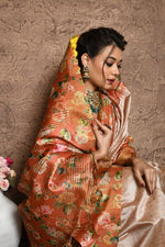 Pleasing Brown Color Silk Fabric Casual Saree