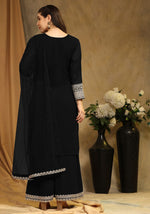 Attractive Black Color Georgette Fabric Plazzo Suit