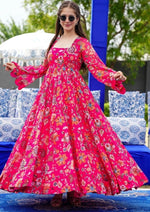 Amazing Pink Color Georgette Fabric Gown