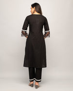 Splendid Black Color Cotton Fabric Casual Kurti With Bottom