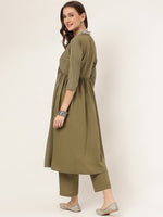 Lovely Green Color Crepe Fabric Casual Kurti With Bottom