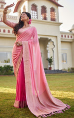 Lovely Pink Color Georgette Fabric Partywear Saree