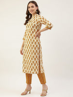 Divine Mustard Color Cotton Fabric Casual Suit