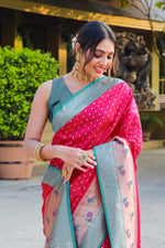 Amazing Pink Color Banarasi Fabric Partywear Saree
