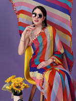 Grand Multi Color Georgette Fabric Casual Saree