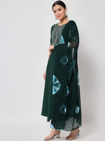 Pretty Green Color Crepe Fabric Designer Kurti