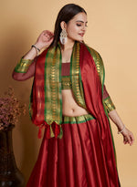 Beauteous Maroon Color Silk Fabric Casual Saree