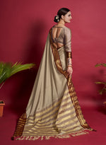 Beauteous Beige Color Silk Fabric Casual Saree