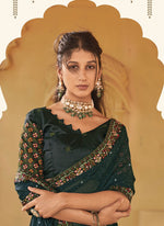 Beauteous Green Color Shimmer Fabric Casual Saree