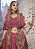 Amazing Pink Color Banarasi Fabric Wedding Lehenga