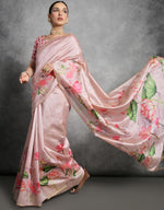 Grand Pink Color Silk Fabric Casual Saree