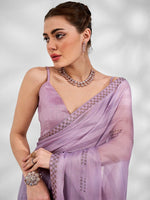 Ideal Purple Color Chiffon Fabric Casual Saree