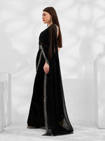 Beauteous Black Color Chiffon Fabric Designer Saree