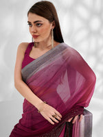 Beauteous Pink Color Lycra Fabric Designer Saree
