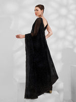 Beauteous Black Color Shimmer Fabric Designer Saree
