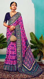 Beauteous Purple Color Silk Fabric Partywear Saree