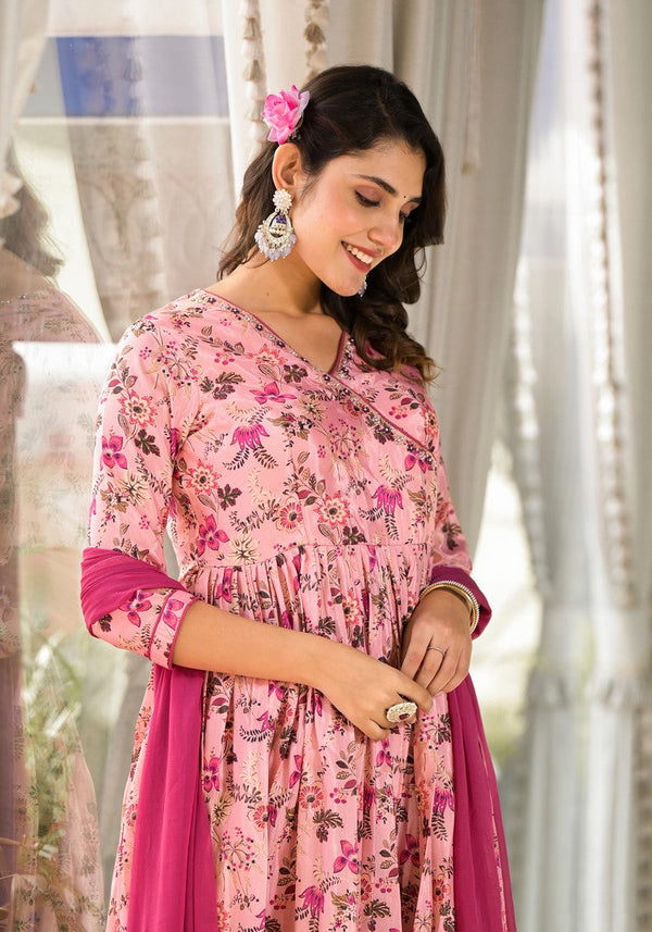 Divine Pink Color Silk Fabric Designer Suit