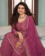Dazzling Pink Color Chinon Fabric Sharara Suit