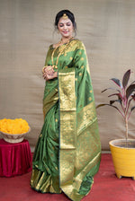 Desirable Green Color Silk Fabric Casual Saree