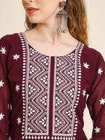 Charming Maroon Color Georgette Fabric Kurti