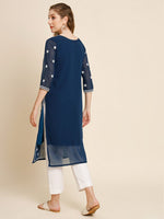 Charming Teal Color Georgette Fabric Kurti