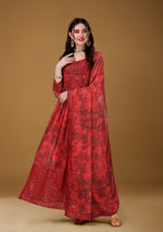 Radiant Red Color Georgette Fabric Gown