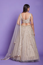 Lovely Beige Color Silk Fabric Party Wear Lehenga