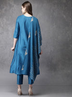 Amazing Turquoise Color Cotton Fabric Casual Suit