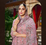 Dazzling Pink Color Georgette Fabric Partywear Suit