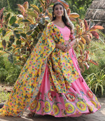 Captivating Pink Color Silk Fabric Designer Lehenga
