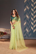 Ideal Green Color Net Fabric Casual Saree