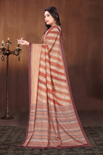 Classy Brown Color Art Silk Fabric Casual Saree