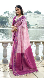 Dazzling Pink Color Cotton Fabric Casual Saree