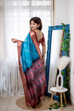 Lovely Turquoise Color Silk Fabric Casual Saree