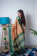 Lovely Mustard Color Silk Fabric Casual Saree