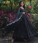Dazzling Black Color Georgette Fabric Gown