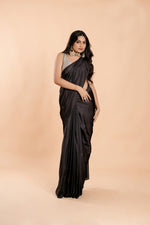 Stunning Black Color Silk Fabric Casual Saree