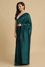 Dazzling Green Color Silk Fabric Casual Saree