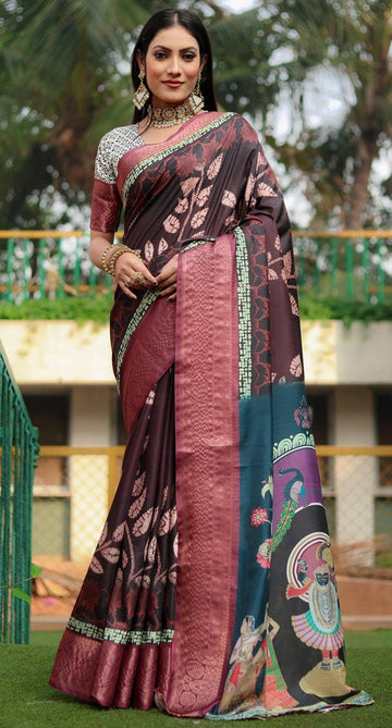 Beauteous Multi Color Silk Fabric Casual Saree