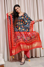 Pretty Multi Color Silk Fabric Kaftan